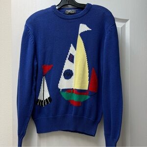 Vintage Knit Boat Nautical Long Sleeve Sweater Sz Med